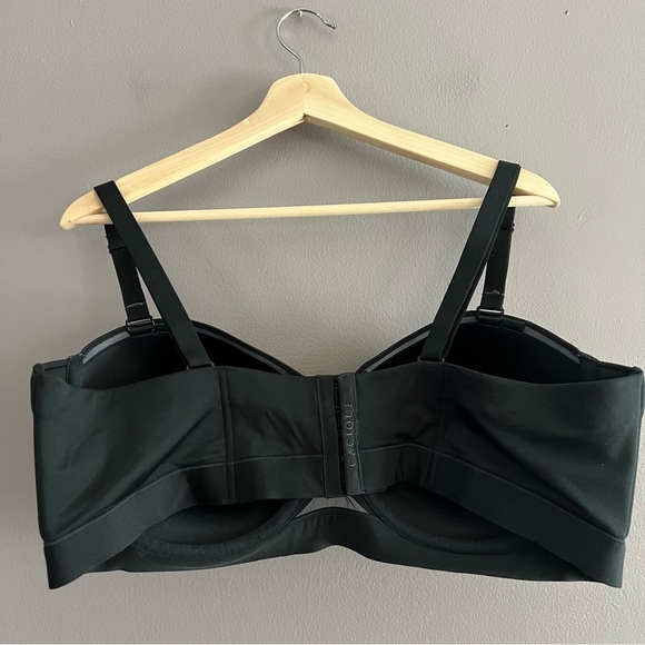 Cacique Comfort Bliss Bra Lightly Lined Multi-Way Strapless Black Sz 44DD - Picture 9 of 16
